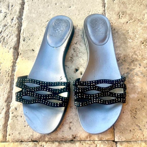 VINCE CAMUTO Empiana Crystal Embellished Slide Sandals 8.5 - Picture 1 of 13